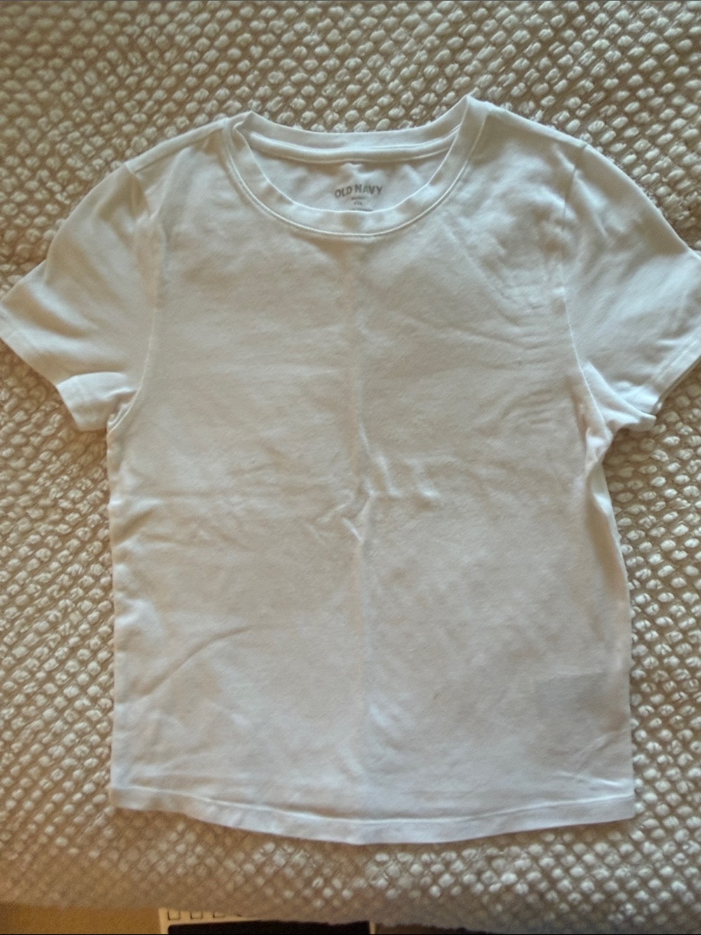 Old Navy White Short-Sleeve Crewneck Tee for Kids